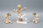 Figuriner, 3 st, porslin, bl.a Wallendorf 1764.