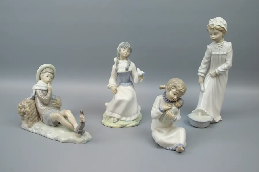 Figuriner, 4 st, porslin, bl.a. Lladro.
