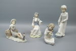 Figuriner, 4 st, porslin, bl.a. Lladro.