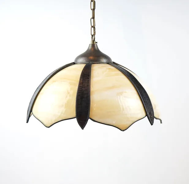 Taklampa, glas/metall.
