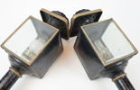 Vagnslyktor, ett par, glas/metall.