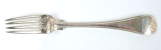 Daniel Eklund, gaffel, silver, Kalmar, 1862.