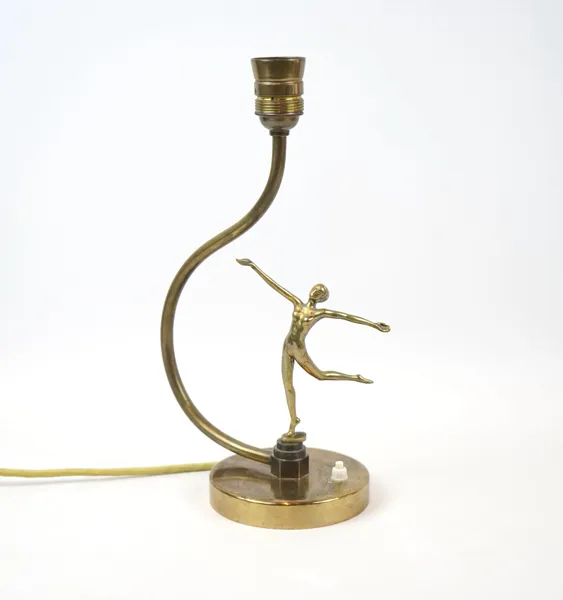 Bordslampa, mässing, art deco.