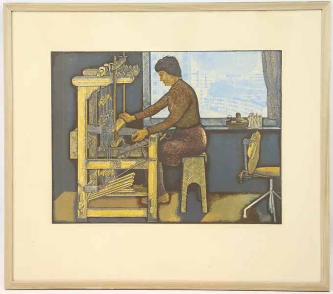 Erik Wessel-Fougstedt, litografi, signerad.