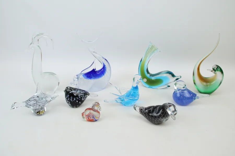 Figuriner, 10 st, glas, bl.a Atelje Engberg och FM Konstglas, Ronneby.