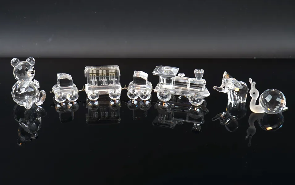 Figuriner, 4 st, glas, Swarovski 