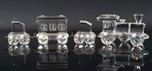 Figuriner, 4 st, glas, Swarovski 