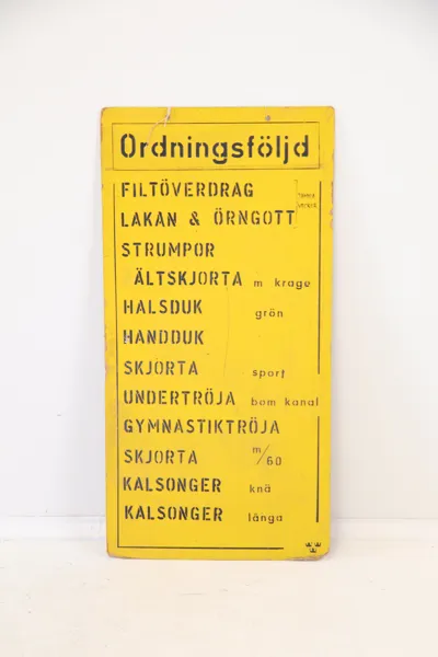 Skylt, "Ordningsföljd", militär.