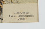 Planscher, inramade, 2 st, Gleerupska Univ.-Bokhandeln Lund.