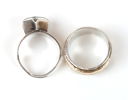 Ringar, brosch och örhänge, 5 delar, silver.