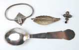 Sked, broscher m.m, 4 delar, silver.