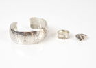 Armring och ringar, 3 delar, silver.