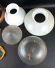 Lampkupor, taklampor m.m, 10 delar, glas/metall.