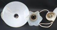Lampkupor, taklampor m.m, 10 delar, glas/metall.