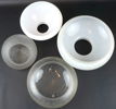 Lampkupor, taklampor m.m, 10 delar, glas/metall.