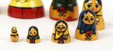 Matryoshka, 10 delar, trä Ryssland, komplett, 1960-70 tal.