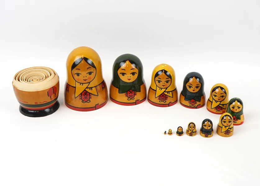 Matryoshka, 12 delar, trä Ryssland, komplett, 1960-70 tal.