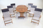 Trädgårdsmöbler, 7 delar, teak/textil, Brafab.