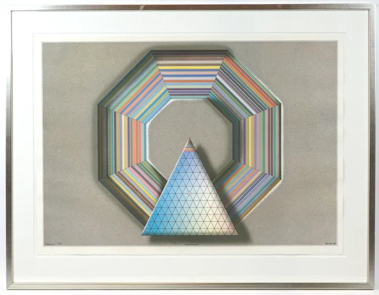 Beck & Jung, ''Computer ink plot'', ''Indiangame I'', litografi 24/150, signerad, 1985.