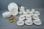 Kaffeservis, 25 delar, porslin,"Rosa Florantes", Yamaka Japan.