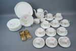 Kaffeservis, 25 delar, porslin,"Rosa Florantes", Yamaka Japan.