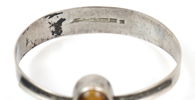 Armring, stel, silver med tigeröga,