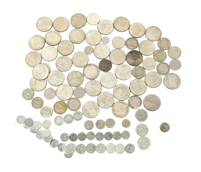 Mynt, ett parti, silver, före 1968.