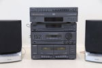 Stereo och Cd-spelare, Sony, med ett par högtalare, Philips.