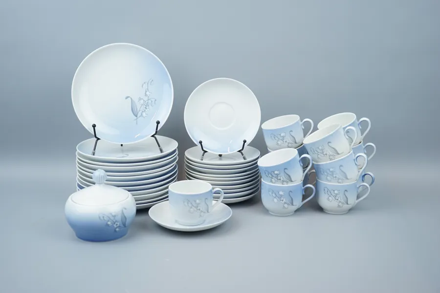 Kaffeservis, 25 delar, porslin, "Liljekonvalj", Bing & Gröndahl.