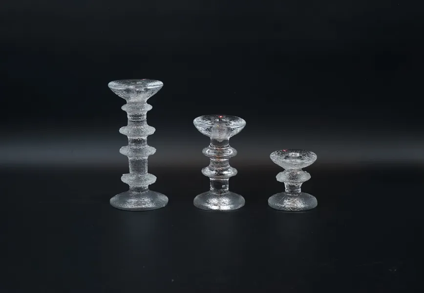 Timo Sarpaneva, ljusstakar, 3 st, glas, Festivo, Iittala, Finland.