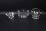 Skålar, 3 st, glas, bl.a Signe Persson Melin, Boda.