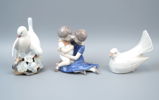 Figuriner, 3 st, porslin, Royal Copenhagen och Bing&Gröndahl.