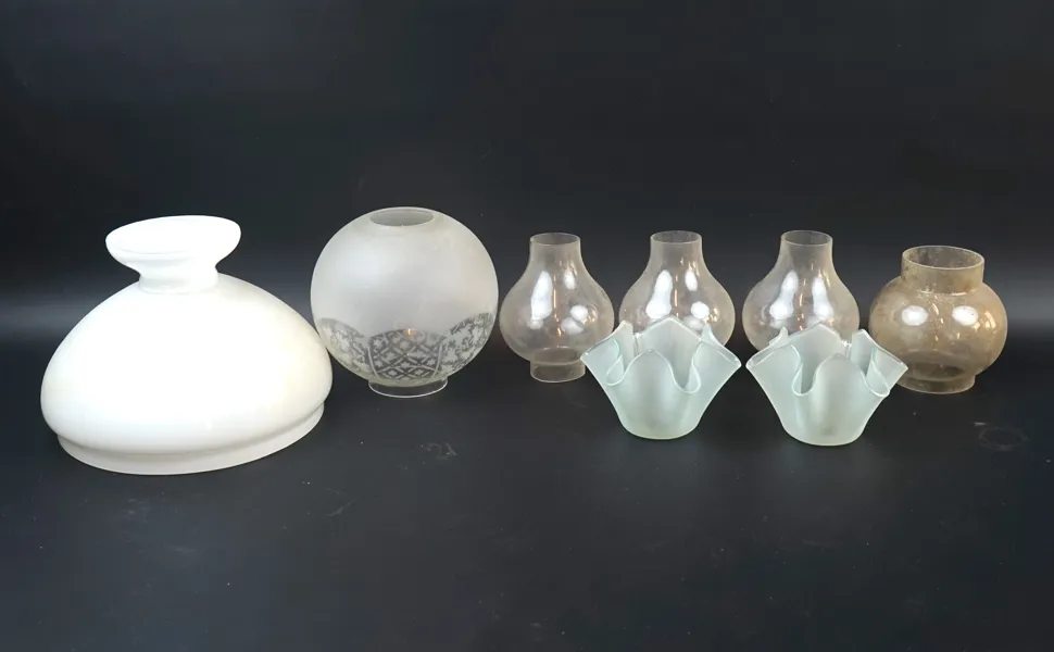 Lampkupor, 8 delar, glas.