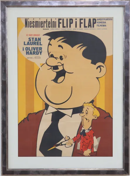 Bioaffisch, Helan & Halvan. "Flip i Flap, polsk text, 1970-tal.