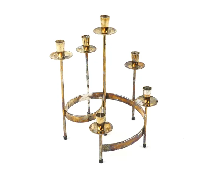 Gunnar Ander, ljusstake, mässing, ''Spiral'', Ystad-Metall.