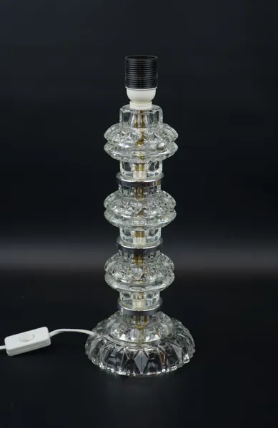 Carl Fagerlund, bordslampa, glas, Orrefors.