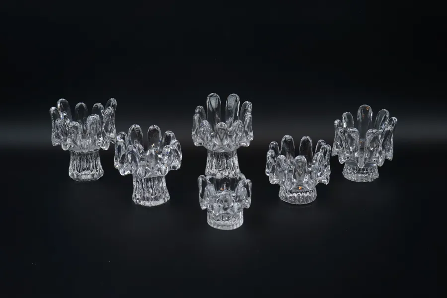 Göran Wärff, ljuslyktor, 6 st, glas, "Sunflower", Kosta Boda.