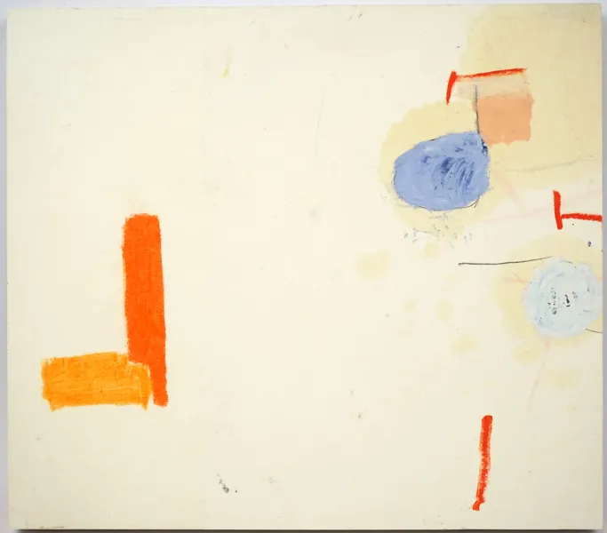 Håkan Berg, ''Kyrka'', blandteknik på pannå, signerad a tergo, 2002.