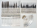 Bestickservisdelar, 48 st, silver, ''Olga''.