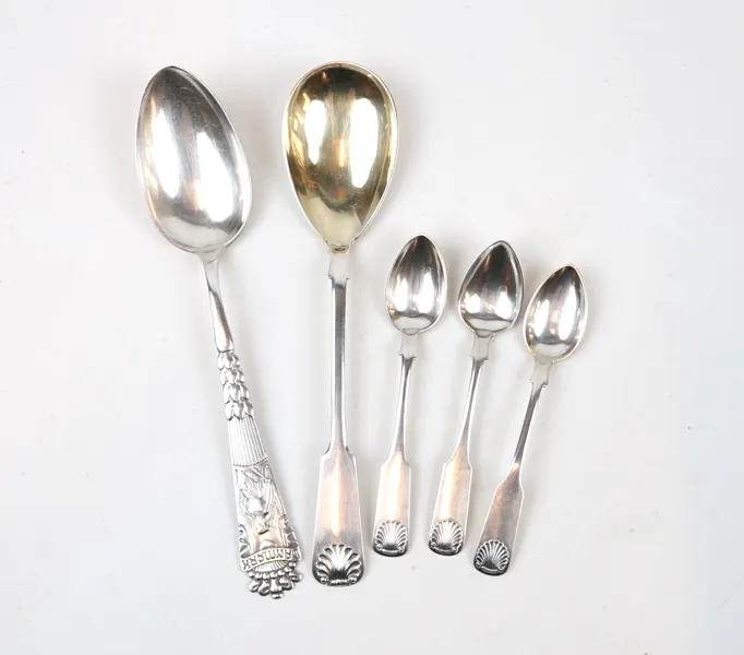 Skedar, 5 delar, silver, olika modeller.