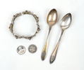 Kaffeskedar m.m, 5 delar, silver.