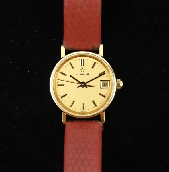 Armbandsur, dam, 14K guld, Eterna.
