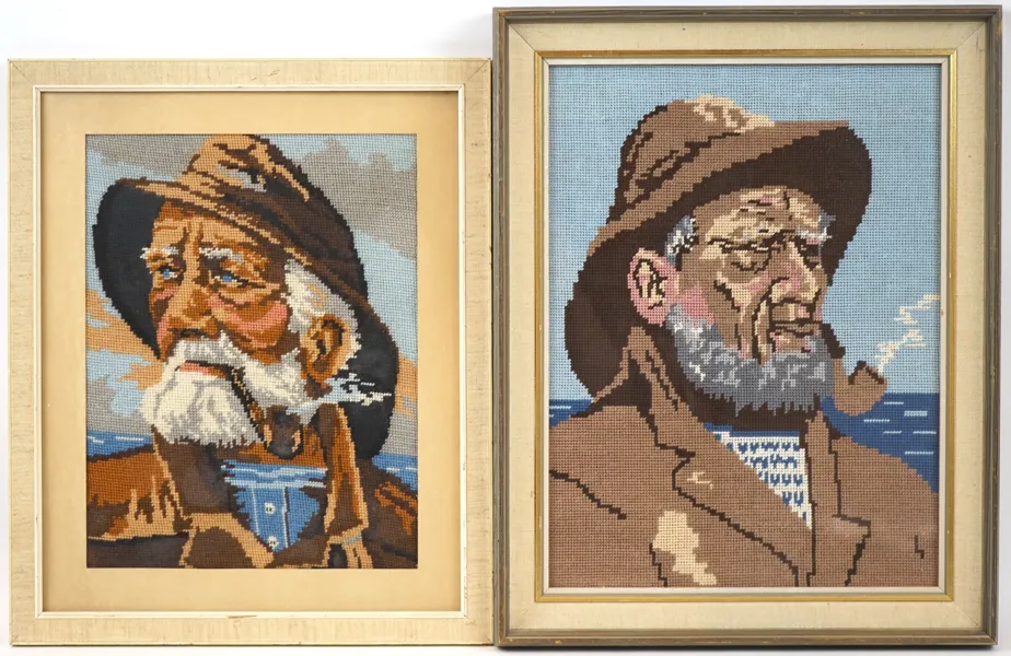 Oidentifierad konstnär, broderade, 2 st, osignerade.