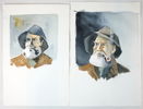 Lars Wetterbrandt, akvarell, 2 st, signerade.
