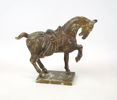 Skulptur, häst, bronspatinerad metall, Tang-stil, 1900-tal.