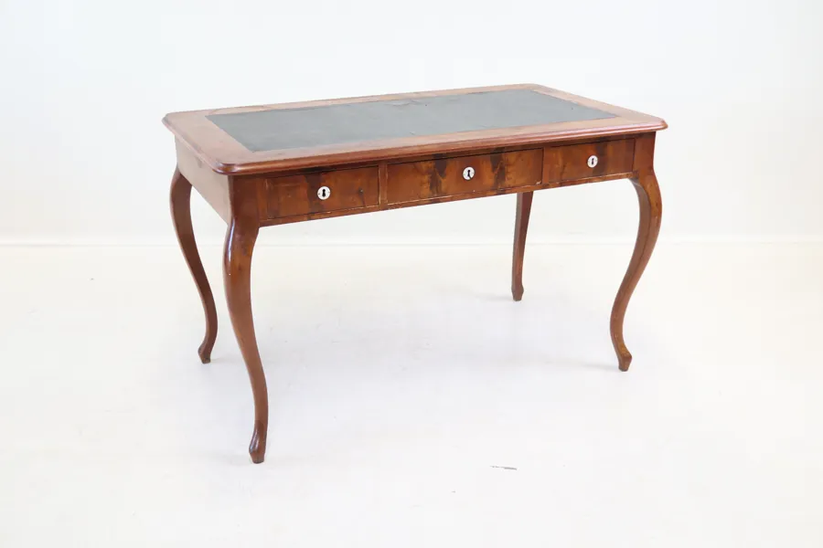 Skrivbord, mahogny/skinn.