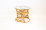 Soffbord, bambu/glas.