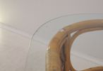 Soffbord, bambu/glas.
