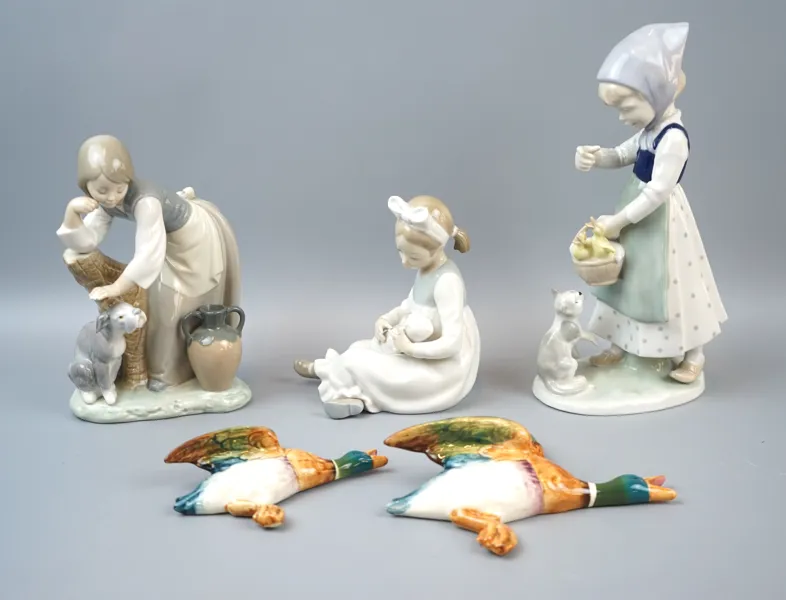 Figuriner, 5 st, porslin, bl.a Lladro.