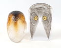 Glasskulpturer, ugglor, 2 st, glas, Målerås Glasbruk.